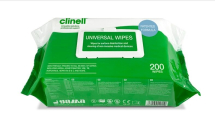 CLINELL Universal Sanitising Wipes (Pack of 200)
