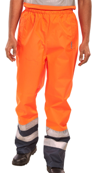 Heavyweight Hi Vis Belfry Trousers - Orange/Navy