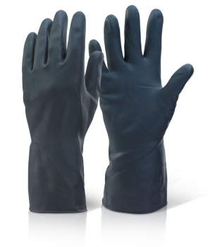 Black Heavyweight Rubber Gloves