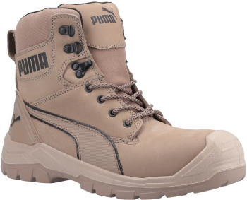 PUMA Conquest Mid Leather Boot with Lateral Zipper Stone