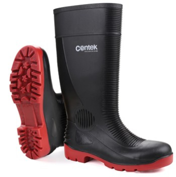 FS338 Black and Red Wellingtons