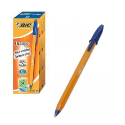 Bic Orange Fine Ballpoint Blue Ink Pen (Pack of 20)
