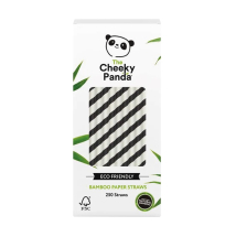 Cheeky Panda Bamboo Paper Straw Black Stripes (Pack of 250)