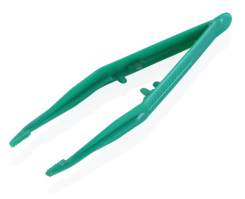 Plastic Tweezers - Green (Pack of 10)