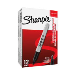 Sharpie Black Permanent Marker Fine (Pack of 12)