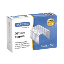 Rapesco 6mm 26/6 Staples (Pack of 5000) S11662Z3