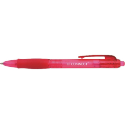 Q-Connect Retractable Ballpoint Red Pen (Pack of 10)