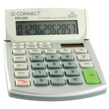 Q-Connect Semi-Desktop Calculator 12-Digit