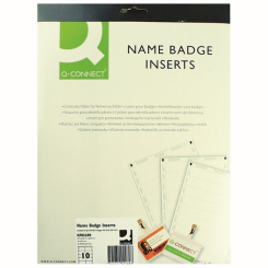 Q-Connect 54x90mm Name Badge Inserts 10 Per Sheet (Pack of 25)