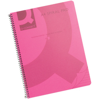 Q-Connect Spiral Bound Polypropylene A4 Notebook 160 Pages Red (Pack of 5)