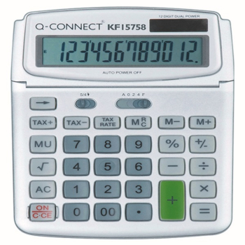 Q-Connect Large Table Top 12 Digit Calculator Grey