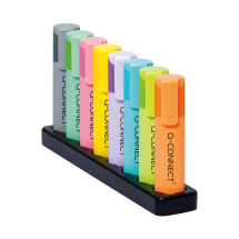Q-Connect Deskset With 8 Pastel Highlighters (Pack of 8)