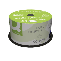 Q-Connect Inkjet Printable CD-R Discs 52x (Pack of 50) KF18020