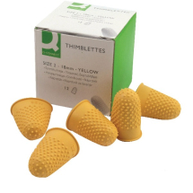 Q-Connect Yellow Thimblette Size 2 (Pack of 12)