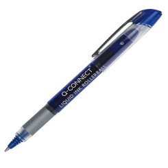 Q-Connect Rollerball Pen Liquid Ink 0.5mm Line Blue (Pack of 10)