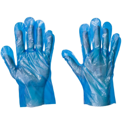 BLUE Polythene Disposable Gloves 50 x 100 Box per case