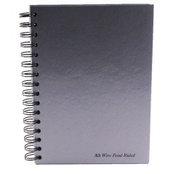 Pukka Pad Wirebound A5 Notebook Feint Ruled 160 Pages Silver (Pack of 5)