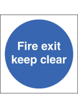 Fire Exit Keep Clear 200x200mm - Rigid Plastic