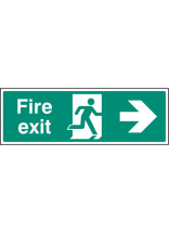 Fire Exit Right - 600x200mm Rigid Plastic