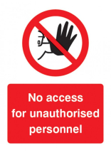 No access for unauthorised personnel 600x400mm R/P