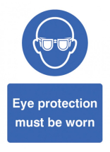 Eye protection must be worn 200x150mm - Rigid Plastic