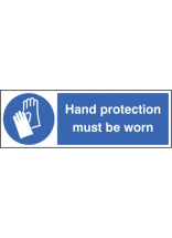 Hand Protection Must Be Worn 300x100mm - Rigid Plastic