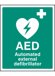 AED Sign 250x300mm - Rigid Plastic