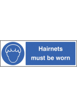 Hairnets Must Be Worn 300x100mm - SAV