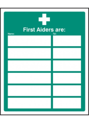 First Aiders Are 300x250mm - SAV