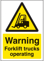 Warning Forklift Trucks Operating A4 - Rigid Plastic