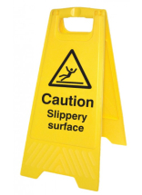Caution Slippery Surface Free-standing floor sign