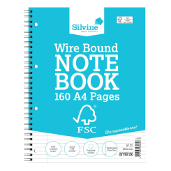 Silvine Envrio Wirebound Notebook A4 160 Pages (Pack of 5)